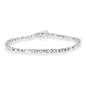 Sterling Silver 1ct TDW Baguette Diamond Link Bracelet (H-I,I2-I3)