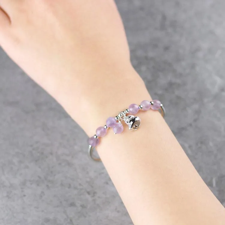 Sterling Silver Amethyst Beaded Bracelet Handmade Jewelry Accessories Women