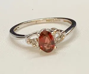 Sterling Silver Created Garnet Ring