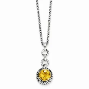 Sterling Silver Gold-Tone Flash Gp Citrine Necklace