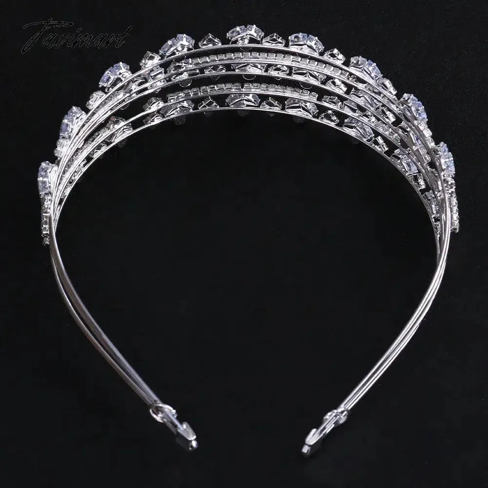 Tavimart Wedding Multi-layer Zircon Hair Band Luxury Crystal Tiara Headdress Bride Accessories Hair Band