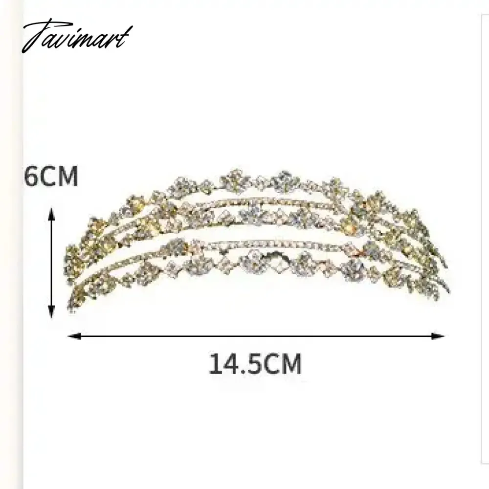 Tavimart Wedding Multi-layer Zircon Hair Band Luxury Crystal Tiara Headdress Bride Accessories Hair Band