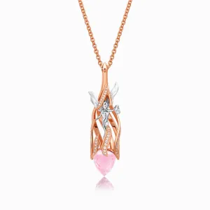 THIALH - DATURA • ASTRA - 18K Rose Gold Pink Quartz and Diamond Necklace