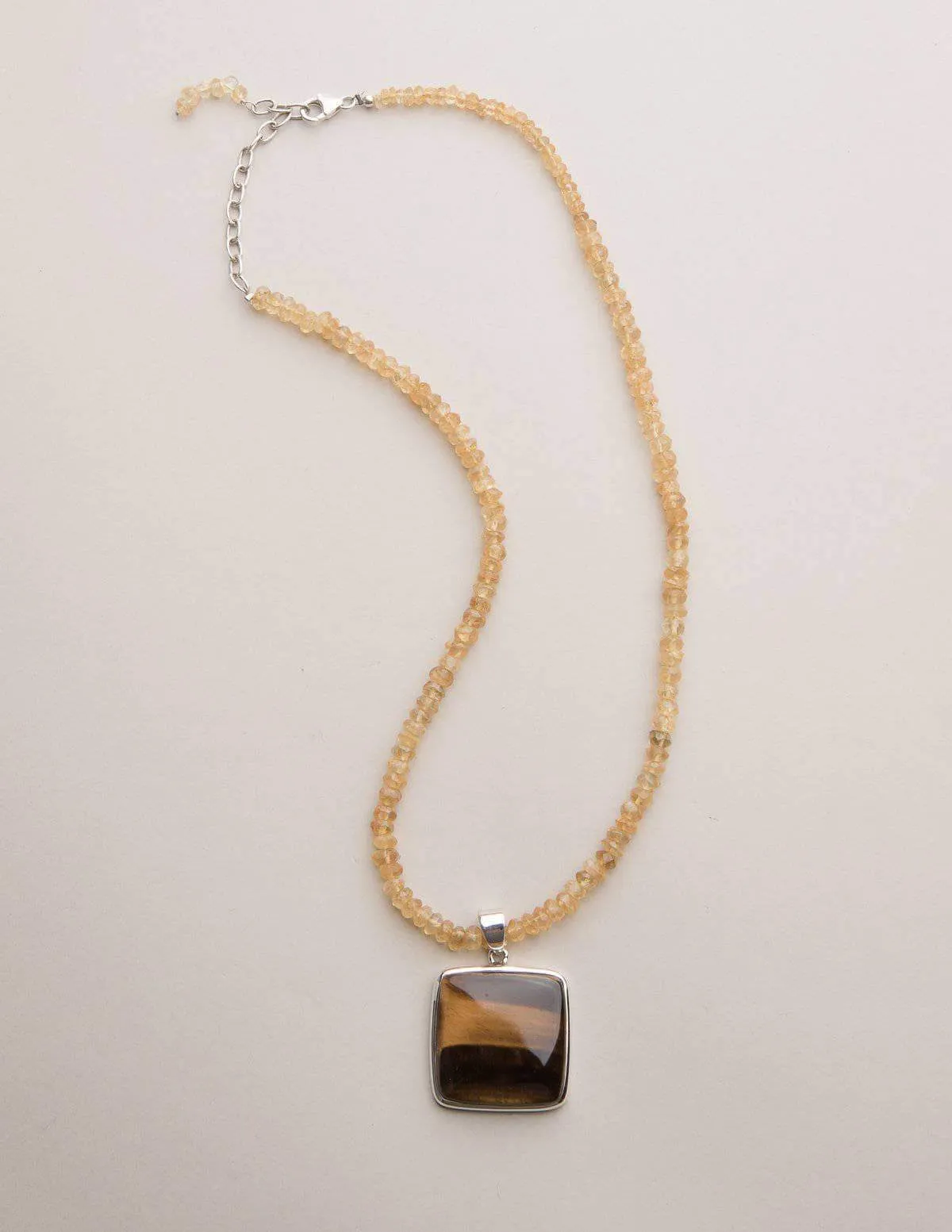 Tigers Eye and Citrine Necklace - One of a Kind