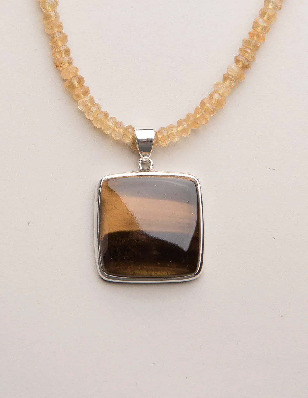 Tigers Eye and Citrine Necklace - One of a Kind