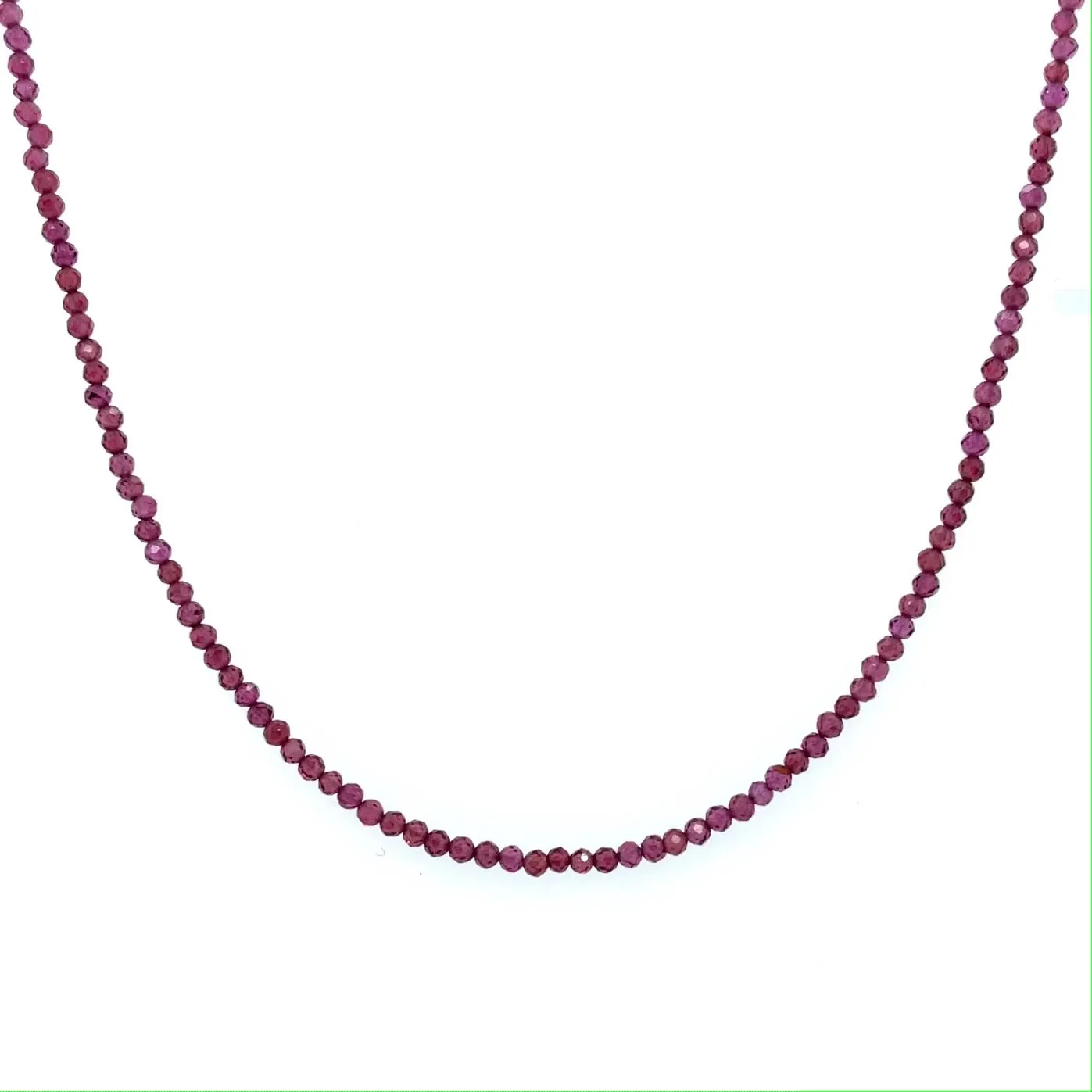 Tiny Round Pink Garnet Strand