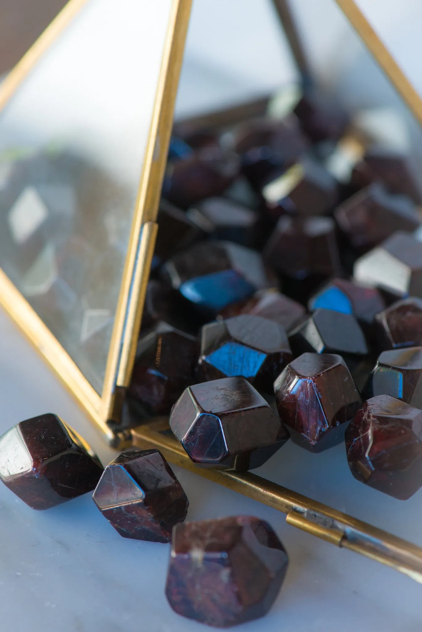 Tumbled Faceted Almandine Garnet