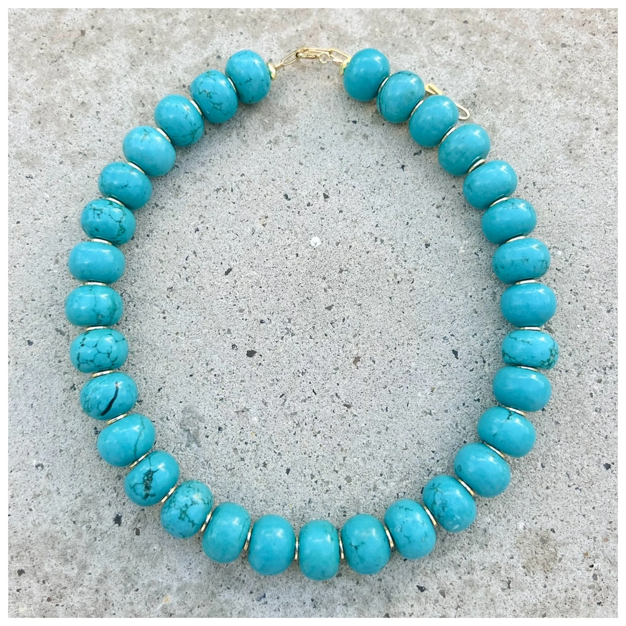 Turquoise/Howlite Mrs Atias Biggie Necklace