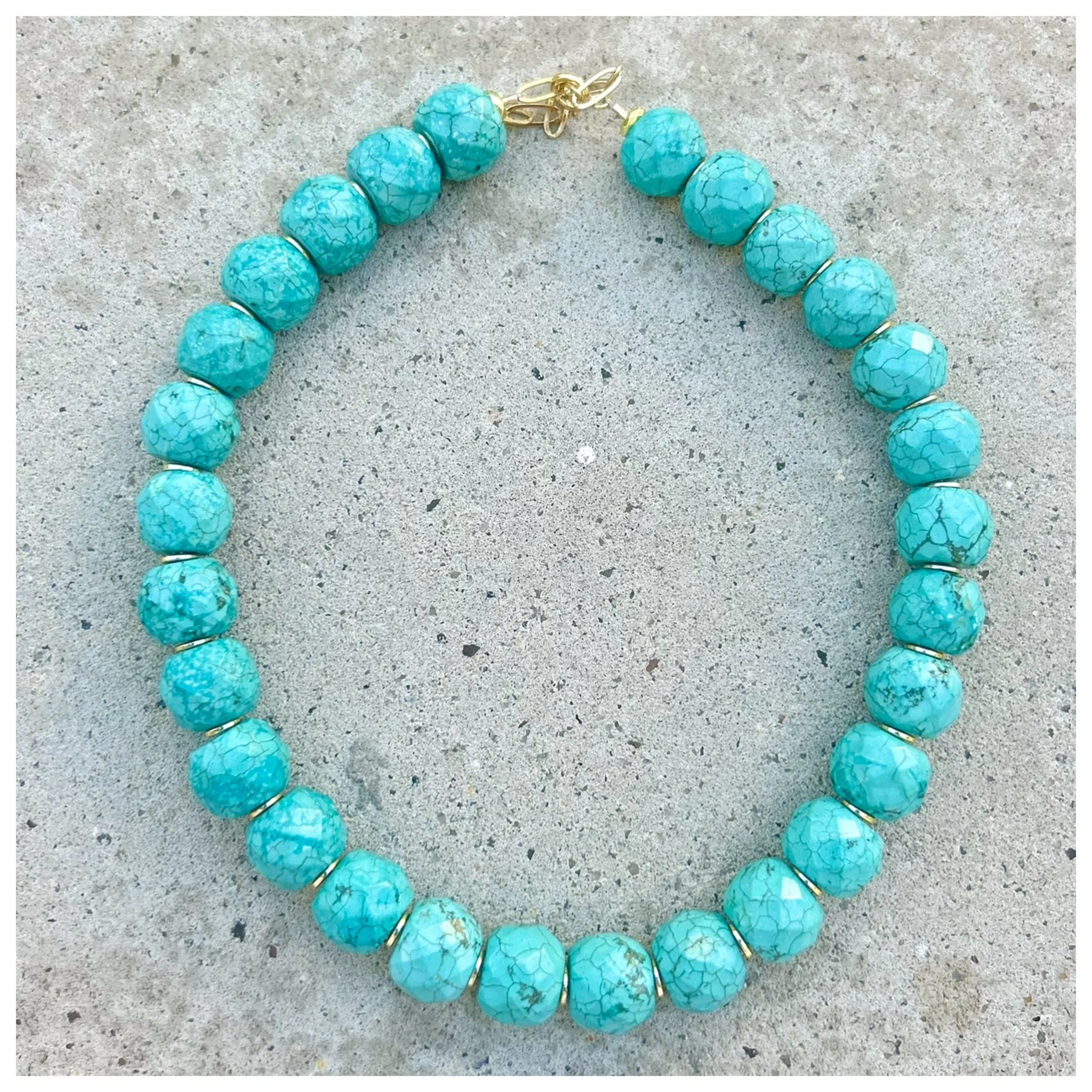 Turquoise/Howlite Mrs Atias Biggie Necklace