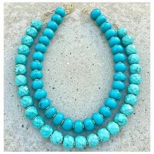 Turquoise/Howlite Mrs Atias Biggie Necklace