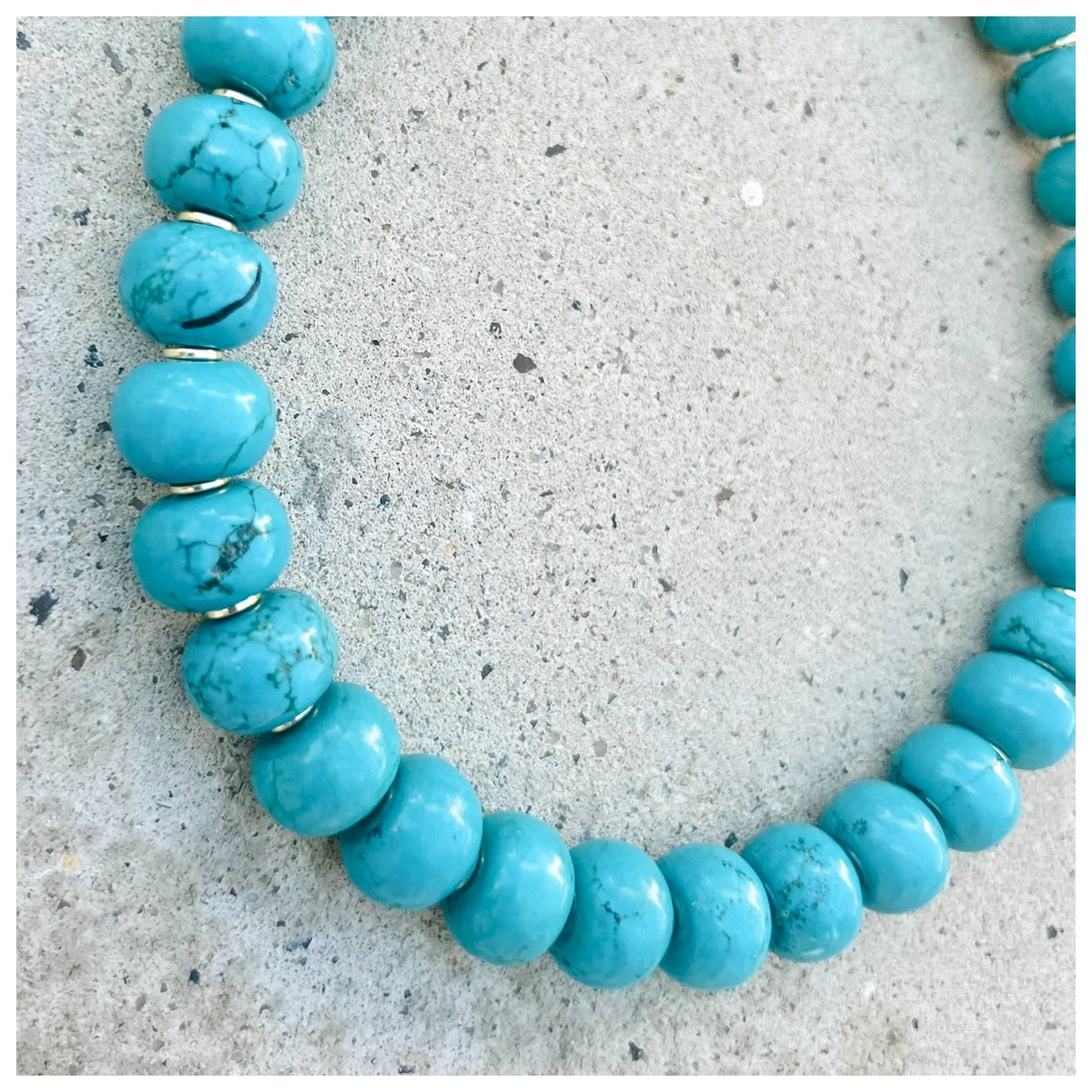 Turquoise/Howlite Mrs Atias Biggie Necklace