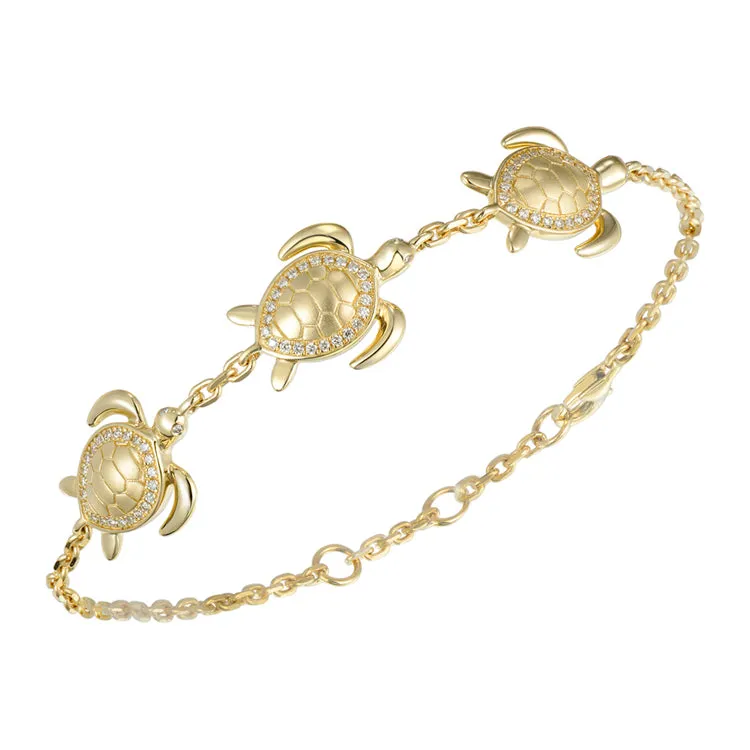 Turtle Bracelet, 14Kt