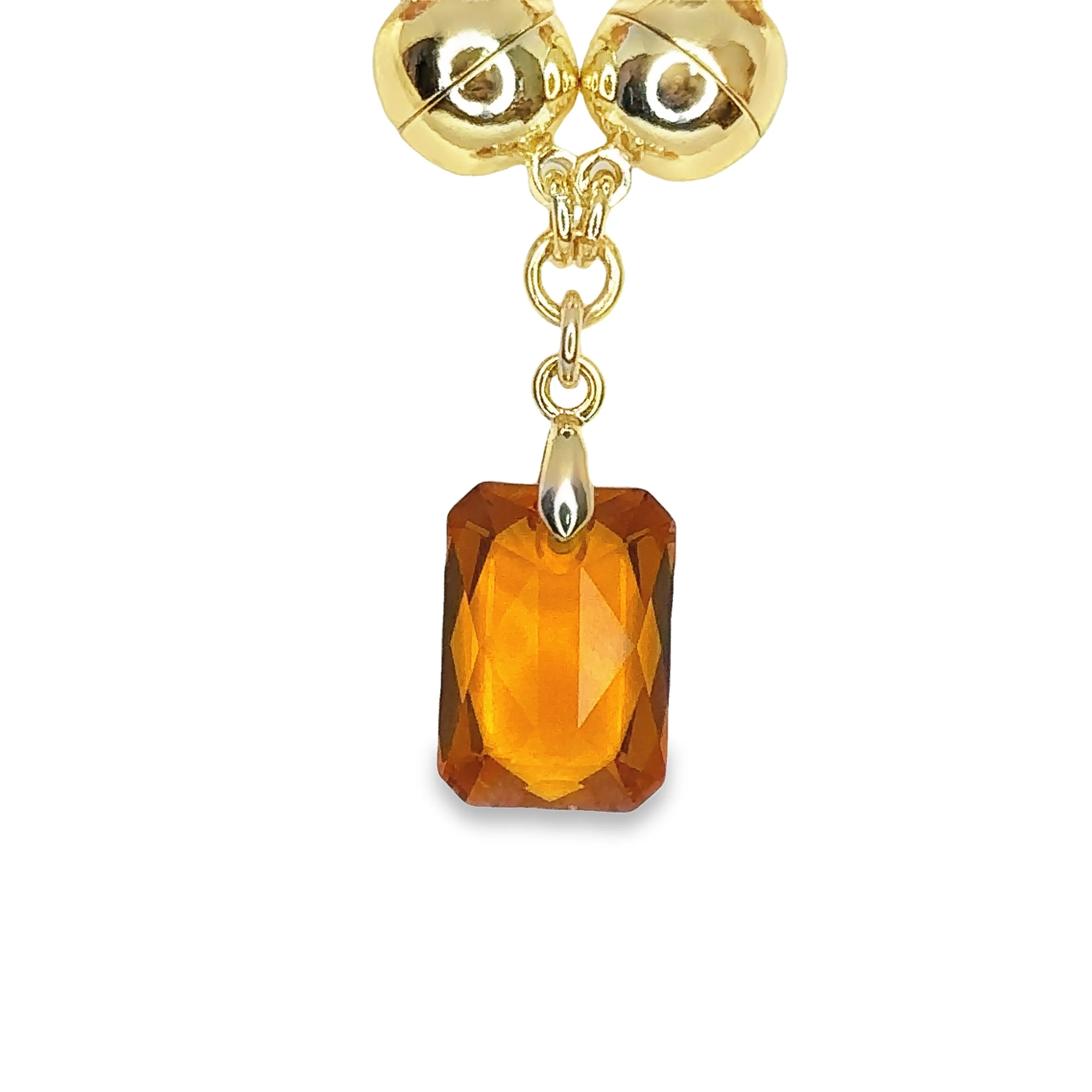 Twinkle Link Necklace - 45cm - Orange     FREE Austrian Crystal BABY RECTANGLE pendant