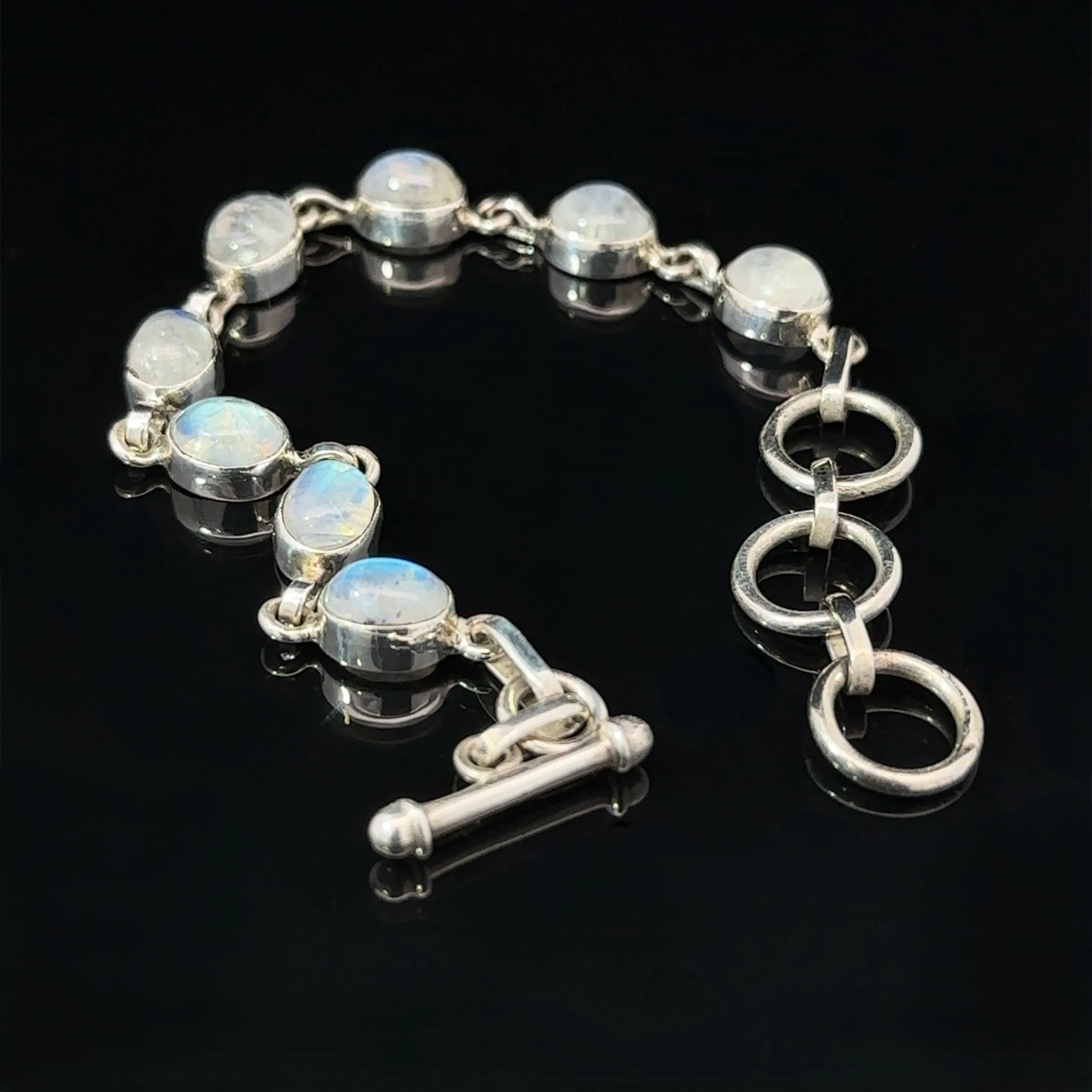 Vibrant Oval Moonstone Bracelet