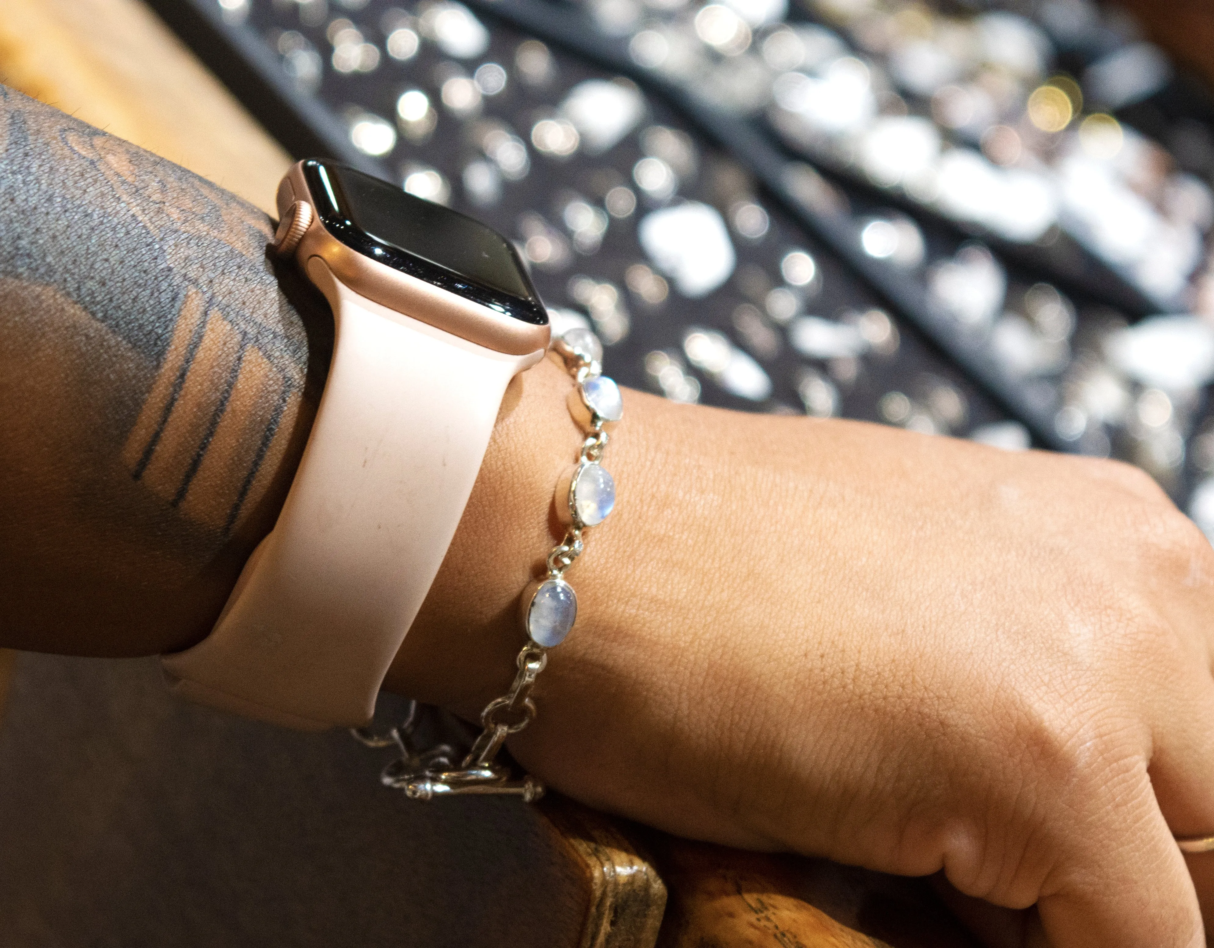 Vibrant Oval Moonstone Bracelet