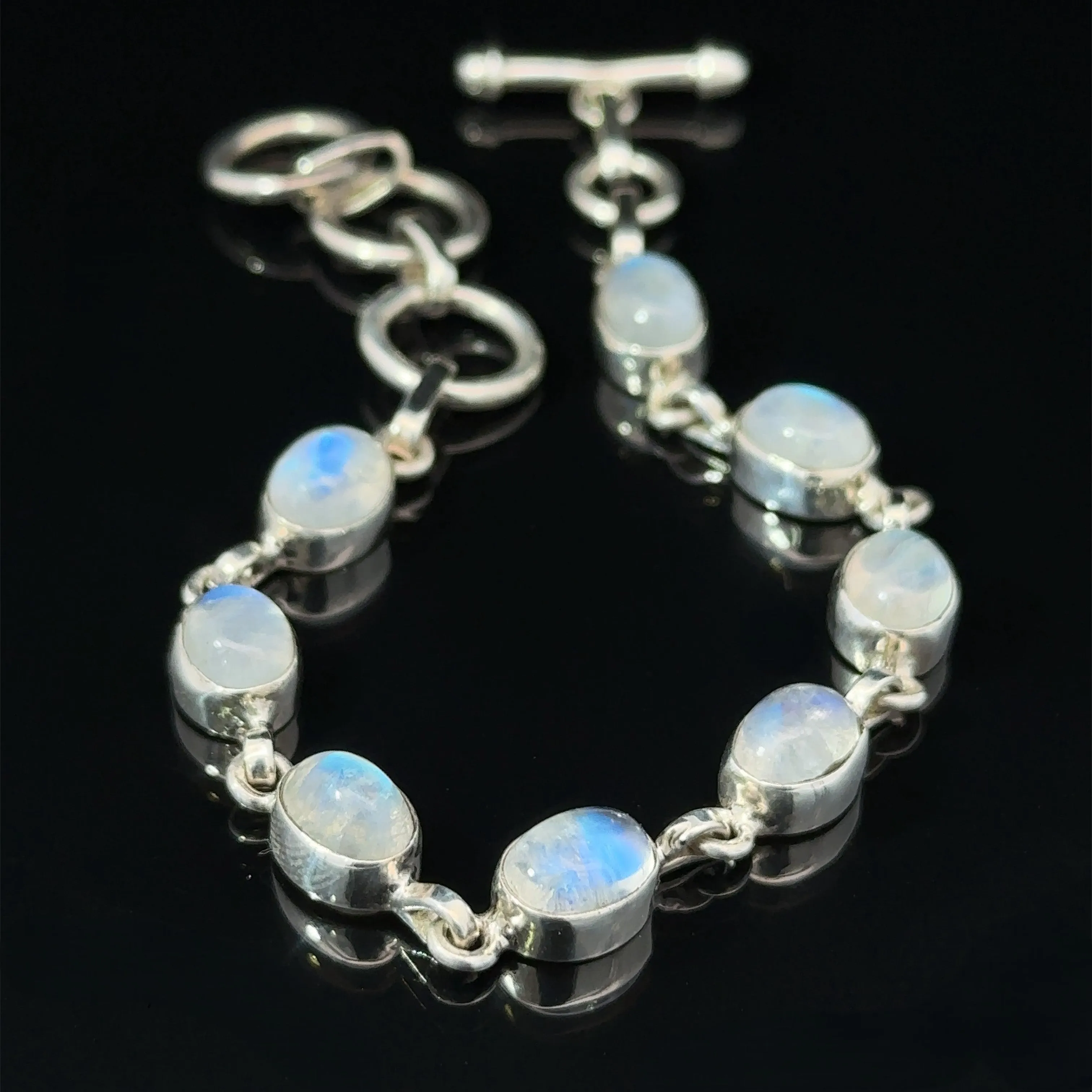 Vibrant Oval Moonstone Bracelet