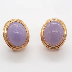 Vintage Gump's (San Francisco) 14K Lavender Jade Earrings