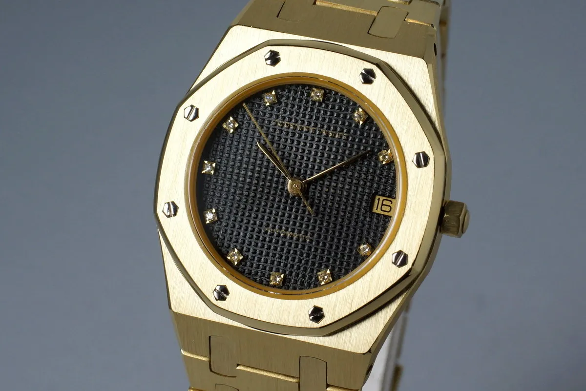 Vintage YG Audemars Piguet Royal Oak with Factory Diamond Dial with Box