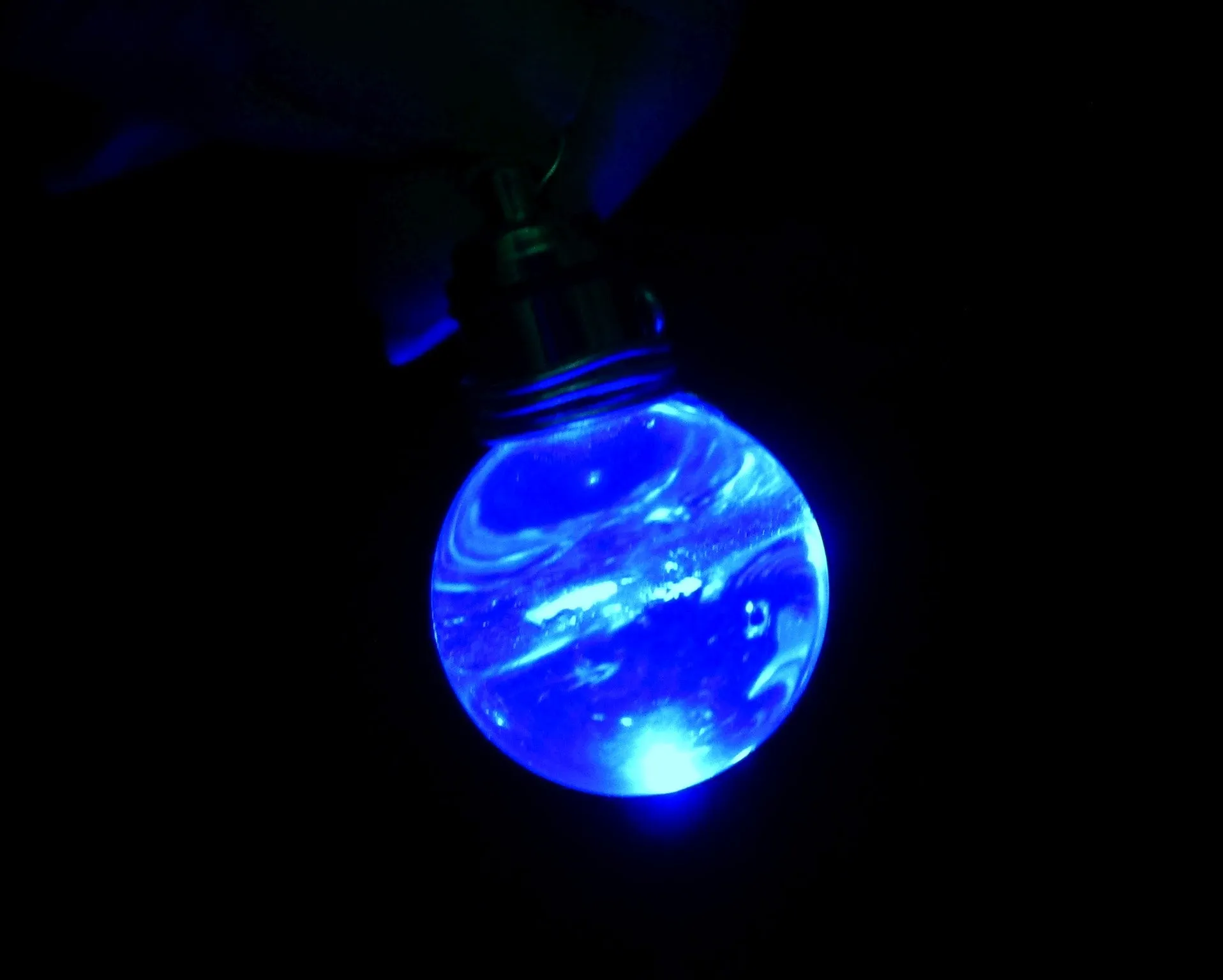 Water Elemental Blue LED Light Up Quartz Crystal Ball Pendant