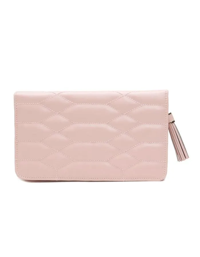 WOLF Caroline Jewelry Portfolio - Rose Quartz - Quilted Leather